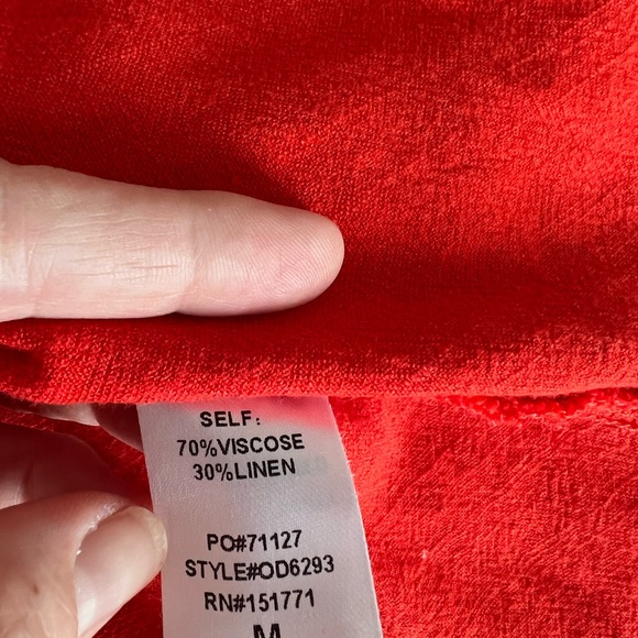 Gilli Red Linen Blend Dress with back cut out - Picture 9 of 10